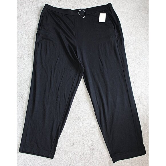 Eileen Fisher NWOT -  Slouchy Ankle Pants in Fine Tencel Jersey, Black, 2X Plus - Picture 1 of 12